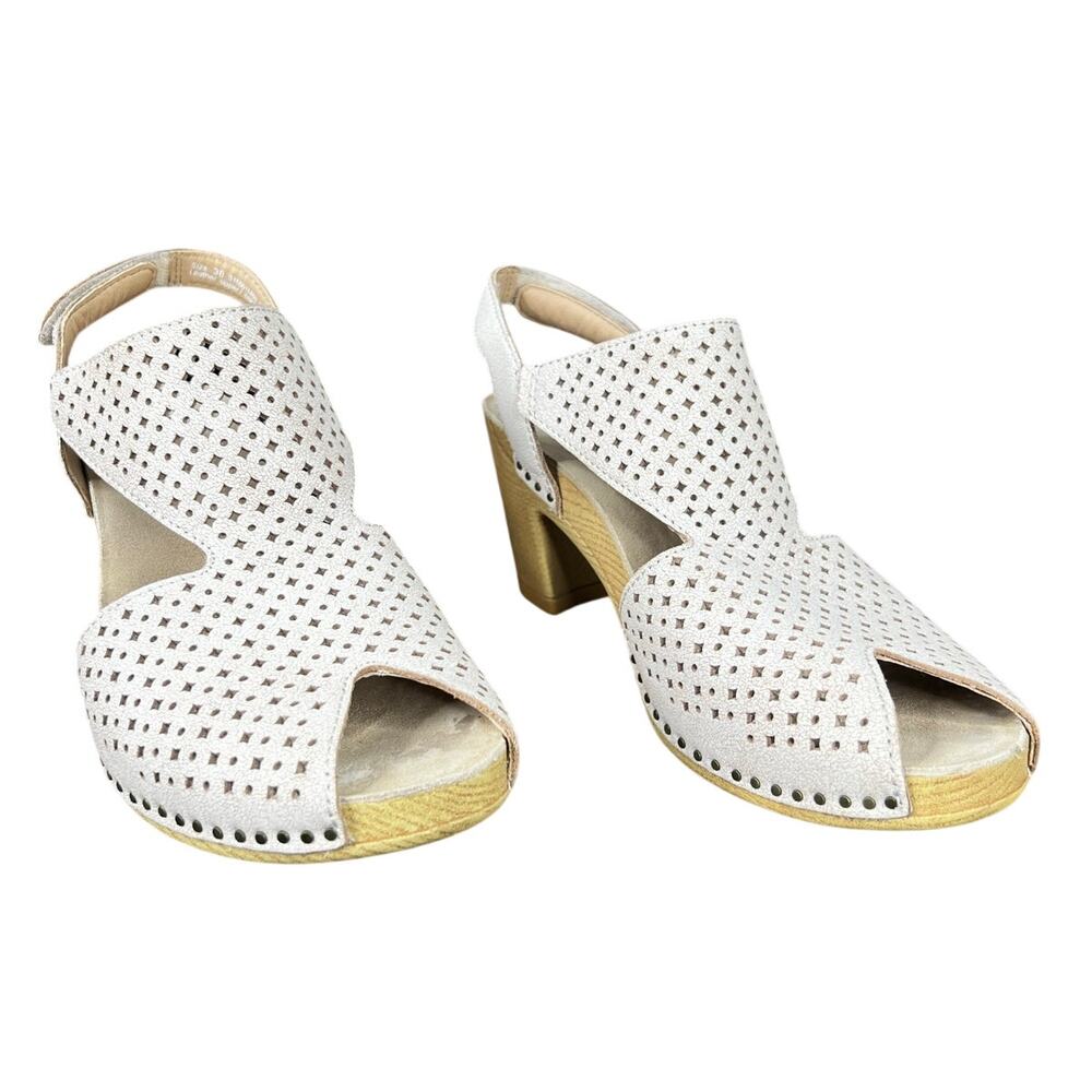 Dansko Women’s Teagan White Leather Laser Cut Sandal Size 38 US 7.5/8 - Picture 5 of 11